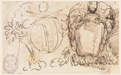 Rysunek, Dwie tarcze herbowe dla herbu papieża Benedykta XIV, 1740-58