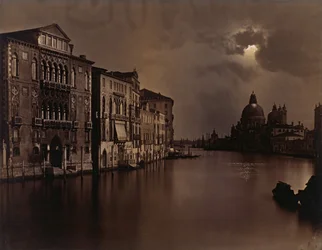 [Nocny widok na Canal Grande, Wenecja], ca. 1875.