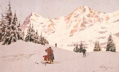 Scena śnieżna w Wengen (kolor lito)