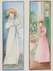 Elizabeth Bennet i Emma Woodhouse, 2011 (wc na papierze)