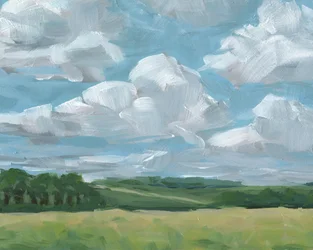 Letnie niebo nad polami