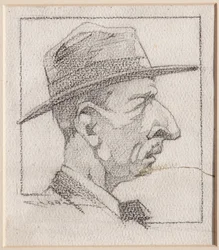 Mężczyzna w kapeluszu (ołówek na papierze)