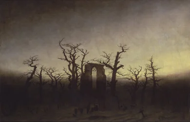 Opactwo wśród dębów, około 1809