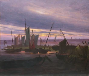 Łodzie w porcie wieczorem, ok. godz. 1828