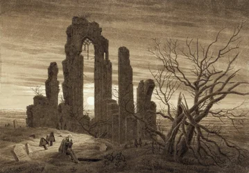 Zima, noc, starość i śmierć (fragment cyklu godzin dnia i etapów życia człowieka) - Dzieło Caspara Davida Friedricha (1774-1840)