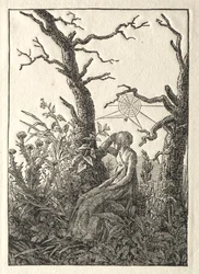 Kobieta z pajęczyną między nagimi drzewami, 1803