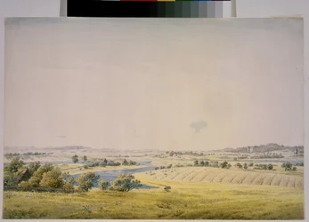 „Widok na Putbus i okolice w Niemczech” (Widok na Putbus) Akwarela Caspar David Friedrich (1774-1840) 1824-1825 Muzeum Puszkina Moskwa