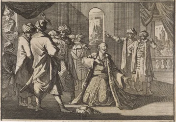 Emir Fakardin błaga sułtana Murata IV o życie, 1633