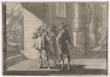 Masaniello rozmawia z dwoma szlachcicami w kościele, 1647