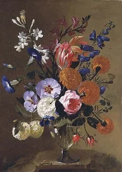 Martwa natura kwiatów w wazonie, 1668