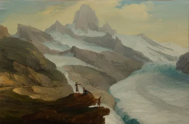 Widok z Bänisegg na dolny lodowiec Grindelwald. 1778