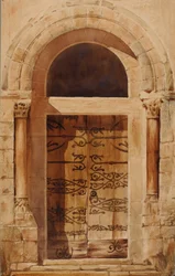 Portal kościoła Nervy St. Sepulcher faksymilowa kopia rysunku E. Viollet Le Duc..., 1880.