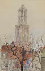 Wieża katedry w Utrechcie, Holandia, 1898.