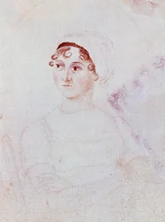 Portret Jane Austen, ok. 1810 (ołówek i akwarela na papierze)