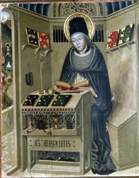 Ołtarz św. Augustyna, św. Augustyn w swojej pracowni
