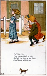 Ilustracja do „Tell tale tityour tounge will be slit”, Kate Greenaway 1846-1901