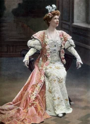 Szkocka śpiewaczka operowa Mary Garden (1874-1967) jako Orlanda w operze „La reine Fiammette” w Paryżu, fot. Cautin et Berger z francuskiej gazety „Le Theatre” 11 lutego