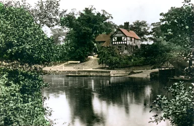 Rzeka Dee w Chester, Cheshire, 1926.