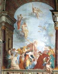 Fresk Sławy i św. Anny-Czyny Lorenzo de Medici, znanego jako Wspaniały (Florencja