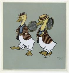 Dwie kaczki w tenisówce - w "Merry Party", chor. Cécil Aldin, wyd. Hodder & Stoughton, Londyn