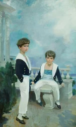 The Velie Boys (Craig Combes Velie i John Deere Velie), ok. 1913 (olej na płótnie)