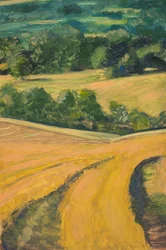 Złota godzina, Cotswolds, 2013 (olej na panelu)