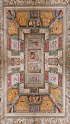 Sufit Sala delle Gesta Rossiane, Rocca dei Rossi, San Secondo, Parma, Włochy, ok. 1570