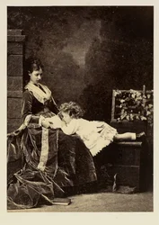 Marie Fedorovna (Dagmar of Denmark) (1847-1928) i jej syn carewicz Mikołaj Aleksandrowicz (Mikołaj II)
