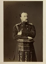 Mikołaj Nikołajewicz de Russie - Portret wielkiego księcia Mikołaja Nikołajewicza (Starszego) Rosji (1831-1891), autorstwa Bergamasco, Karola (Karla) (1830-1896). Zdjęcie albuminy