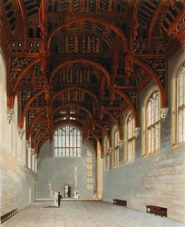 Sala Gotycka, Hampton Court, z „Historii rezydencji królewskich”, ryty William James Bennett (1769-1844), William Henry Pyne (1779-1843)