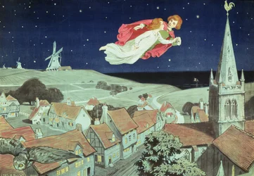 Plakat reklamujący pierwszą produkcję „Piotrusia Pana” J.M. Barrie