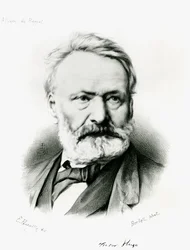 Portret Victora Hugo (1802-1885) z „Album du Rappel”, ryty na podstawie fotografii Edme Penauille (zm.1871) 1869