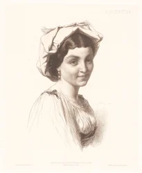 Portret włoskiej kobiety Nunziatina (tytuł na obiekcie) Portrety Włoszek (tytuł serii)