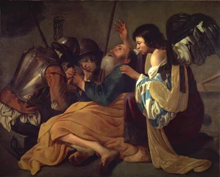 "Wyzwolenie św. Piotra" Obraz ze szkoły Hendricka Terbrugghena (ter Brugghen) (1588-1629) Narodowe Muzeum Sztuki Zachodniej, Tokio Japonia