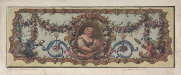 Projekt gobelinowego siedziska sofy, 1721.
