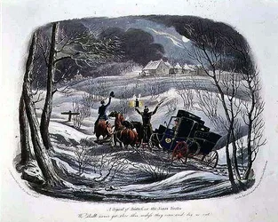 „Sygnał niepokoju, czyli świąteczny gość”, grawerowane przez R.G. Reeve (fl.1811-37) wyd. autorstwa Thomasa McLeana