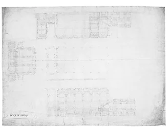 Projekt dla wschodniej, zachodniej i północnej elewacji Izby Lordów, ok. 1842 (ołówek na papierze)