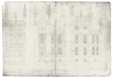 Rysunek dla Houses of Parliament, c.1836-40 (pióro i atrament na papierze)