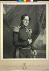 Król Belgów Leopold I (litografia)