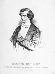 Portret Hectora Berlioza (1803 - 1869) - na podstawie portretu litografowanego przez Baugnieta w Londynie w 1851 roku.