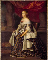 Portret Marii Teresy Austrii (1638-1683), królowej Francji Obraz Atelier Charlesa Beaubruna (1604-1692) XVII w. nd. 1,8 x 1,4 m²