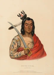 MON-KA-USH-KA. A SIOUX CHIEF., z Historii plemion indiańskich Ameryki Północnej