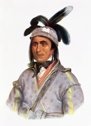 Opothle-Yoholo, wódz potoku, 1825, ilustracja z „Indiańskich plemion Ameryki Północnej, tom 2”, Thomasa L. McKenneya i Jamesa Halla, wyd. przez Johna Granta