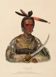 TO-KA-CON. A SIOUX CHIEF., z Historii plemion indiańskich Ameryki Północnej