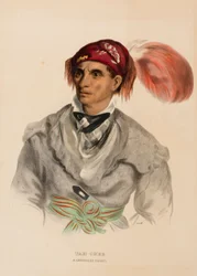 Tah-Chee (Dutch), wódz Czirokezów, z Historii plemion indiańskich Ameryki Północnej