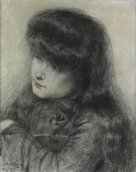 Dziewczyna pochylająca się nad krzesłem, 1881