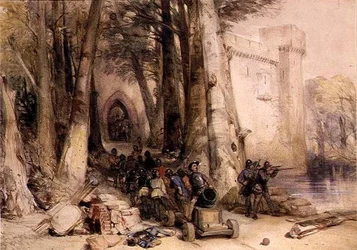 Obóz króla (akwarela)
