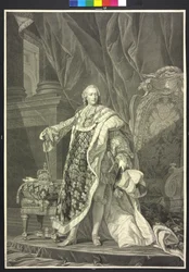Król Francji Ludwik XV (akwaforta)