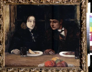„„W krainie morza. Pożegnalny posiłek””. Obraz Charlesa Cotteta (1863-1925)