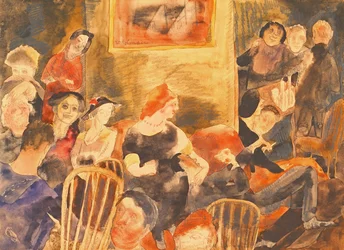 Ilustracja społeczeństwa, 1919 (toaleta i ołówek na papierze)